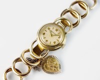 Lot 355 - A Lady's 9ct gold Jaeger-Le-Coultre bracelet...