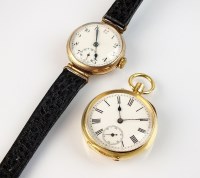 Lot 376 - A lady's continental fob watch, the white...