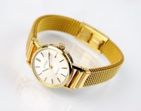 Lot 378 - A lady's gold plated Omega wristwatch, the...