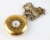 Lot 379 - An Omega 18k gold half hunter pocket watch,...