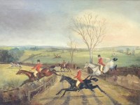 Lot 439 - British school, early 20th century Fox hunt in...