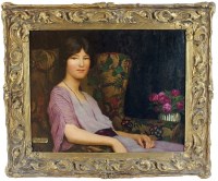 Lot 464 - Gilbert Anthony Powell (1877-1960) Lady seated...