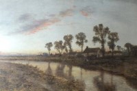 Lot 483 - Daniel Sherrin (1868-1940) River landscape at...