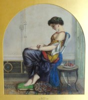 Lot 499 - August Jules Bouvier (1827-1881) Lydia signed...