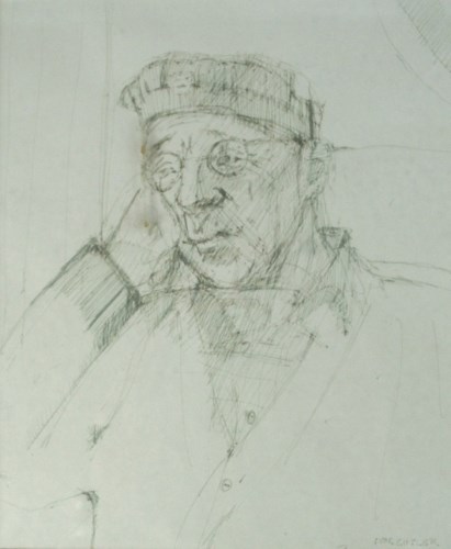 Lot 557 - Peter Edwards (B.1955) Portrait of Ivor Cutler...