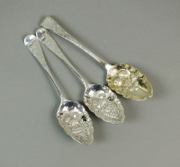 Lot 14 - A pair of George II silver spoons, London 1758,...