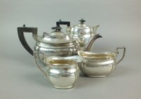 Lot 29 - A three piece silver tea service, Emile Viner,...
