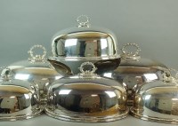 Lot 32 - A graduated set of six silver plated dish...