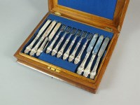 Lot 33 - A Victorian cased part set of silver fruit...