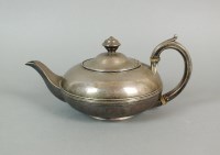 Lot 42 - A George IV silver teapot, Rebecca Emes &...