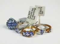 Lot 81 - Two 9ct white gold tanzanite and diamond rings,...