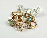 Lot 109 - A 9ct yellow gold moonstone floral cluster...