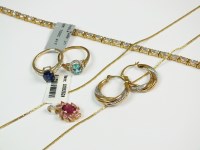 Lot 135 - A 9ct gold necklace, together with a pair of...