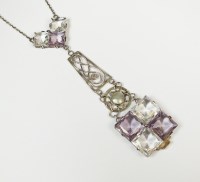 Lot 141 - An amethyst, rock crystal and blister pearl...