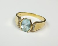 Lot 147 - A aquamarine and diamond dress ring, the...