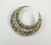 Lot 148 - A late 19th century diamond crescent brooch,...