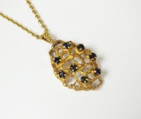 Lot 152 - A 9ct gold sapphire set pendant, designed as...