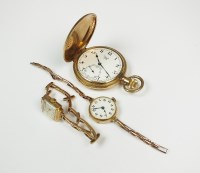 Lot 192 - Two Ladies 9ct gold wristwatches, each...