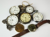 Lot 194 - A collection of pocket watches, stop watches...