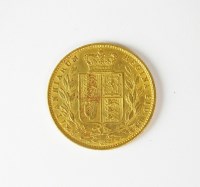 Lot 207 - A Victoria young head shield back sovereign,...