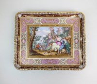 Lot 252 - A Vienna porcelain cabaret tray, 19th century,...