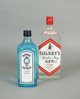 Lot 293 - Gilbey's London Dry Gin 1 litre bottle and...