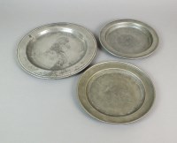 Lot 330 - A pewter dish by Stynt Duncomb of Bewdley with...