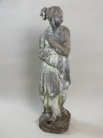 Lot 342 - A lead coloured concrete figure of Venus at...