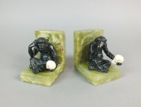 Lot 383 - A pair of Austrian cold painted bronze Gothic...