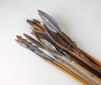 Lot 404 - Four pairs of Ugandan Karamojong spears, a...