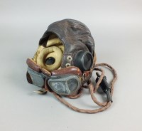 Lot 447 - An RAF leather flying helmet type C, second...