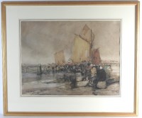 Lot 492 - Dudley Hardy (1865-1922) Fisherfolk on the...