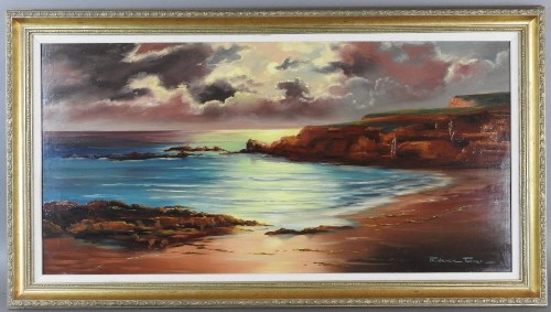 Lot 523 - Prudence Turner (B.1930) Coastal View, signed...