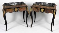 Lot 547 - A pair of Napoleon III ormolu mounted boulle...