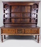Lot 554 - A joined oak dresser base, early 18th century,...