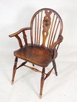 Lot 560 - An ash, elm and beech low hoop back Windsor...