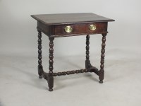 Lot 577 - A joined oak side table, Charles II and later,...