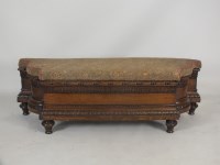 Lot 586 - A Victorian oak ottoman hall bench, third...