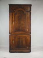 Lot 588 - A George III oak and walnut crossbanded full...