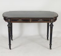 Lot 607 - A Victorian ebonised and inlaid and gilt metal...