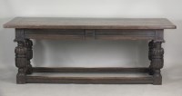 Lot 621 - A Victorian oak refectory table, 19th century,...