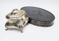 Lot 2 - A silver trinket box, makers mark rubbed,...