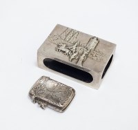 Lot 6 - An Edwardian silver match box holder, William...