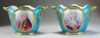 Lot 27 - A pair of 'Sèvres' seaux á verre (glass...