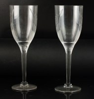 Lot 54 - A pair of modern Lalique Crystal wine glasses...