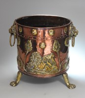 Lot 65 - A 19th century copper and brass log bin with...