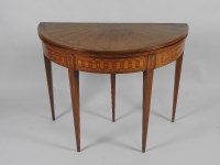 Lot 101 - A 19th century satin wood semi circular fold...