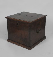 Lot 110 - A 19th century oak decanter box with hinged...