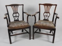 Lot 131 - A pair of George III country Chippendale open...