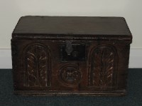 Lot 254 - A 17th century style oak bible box, the hinged...